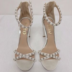 Harlo Australia - Alexandra - White Pearl Bridal Block Heel